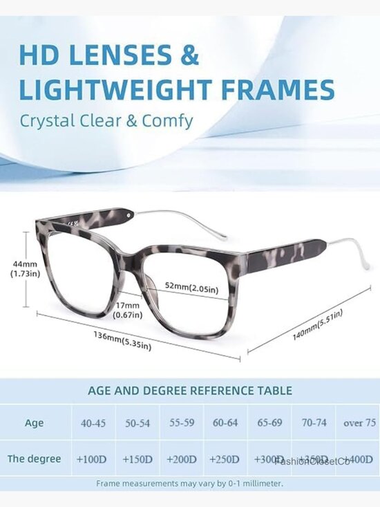 Square Oversized Blue Light Blocking Reading Glasses for Women main image 5